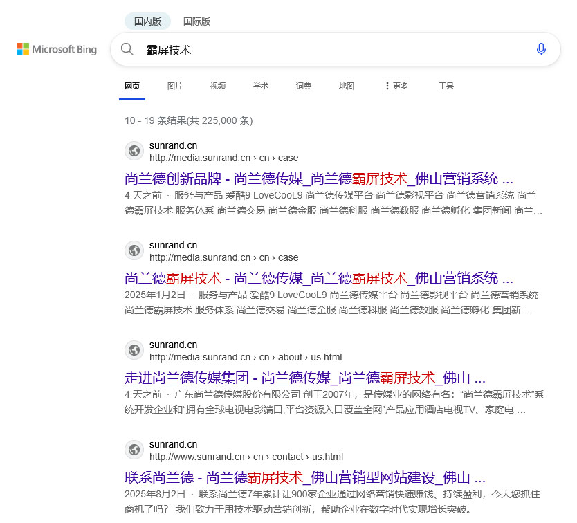 搜索引擎霸屏效果模拟
